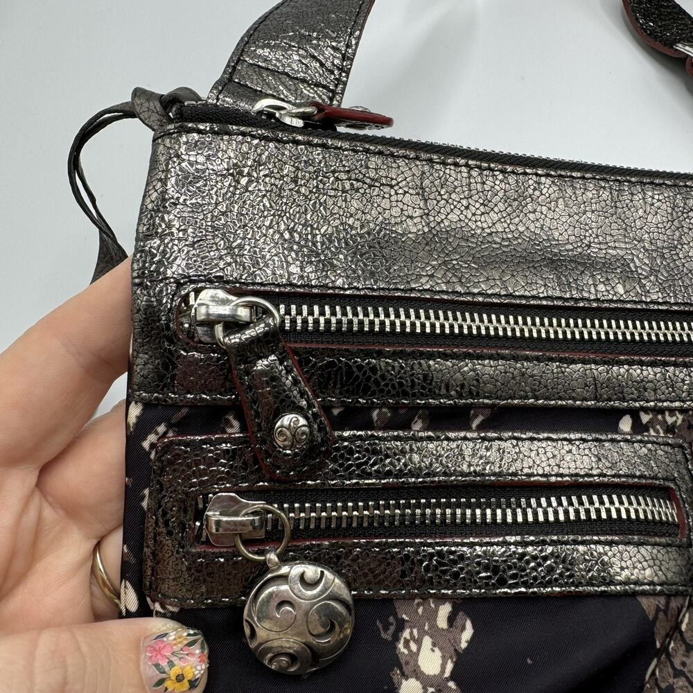 Brighton Zoe Leather Snakeskin Print Crossbody Bag Purse Boho Festival - Picture 2 of 14